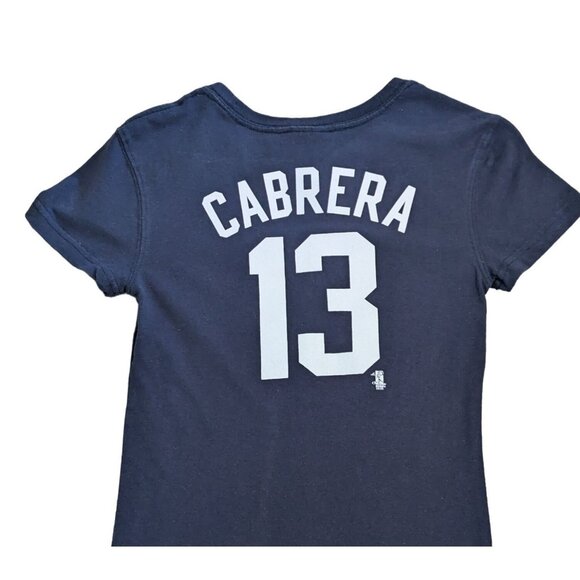 Adidas Kid's Cleveland Indians Cabrera 13 Navy T-Shirt L 14 - Picture 4 of 6